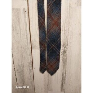 Liberty of London Shetland Wool Tie Men's Designer Woven Scottish plaid Blue 60”